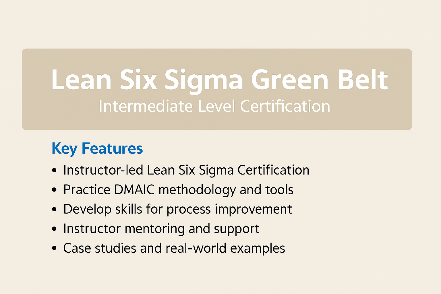 Lean Six Sigma Green Belt